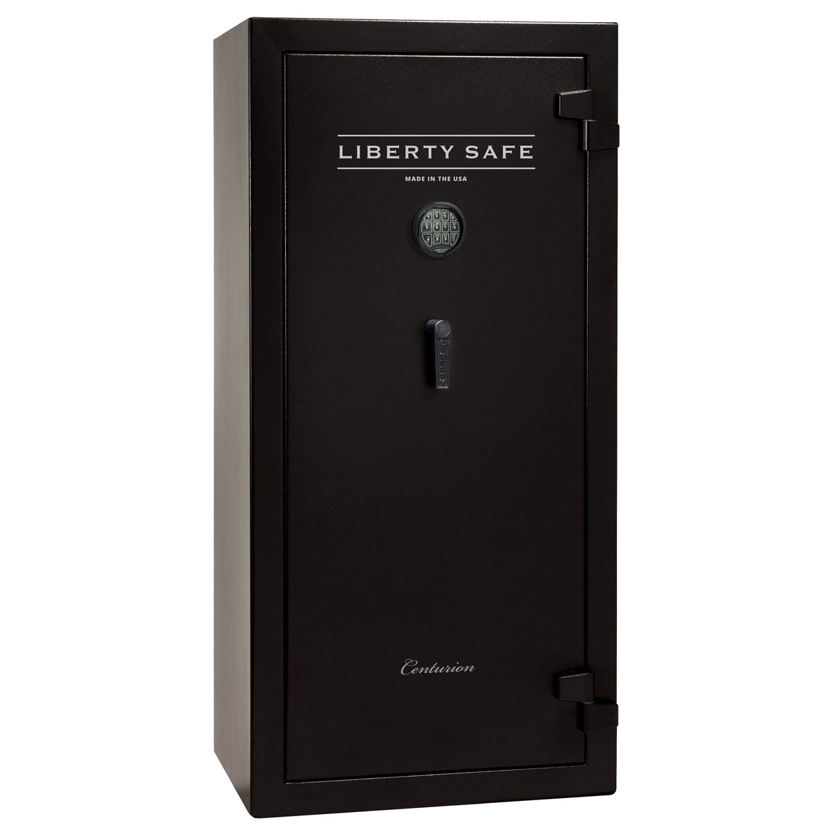 Centurion DLX 24 | Level 1 Security | 40 Minute Fire Protection | Dimensions: 59.5&quot; x 28.25&quot; x 20&quot; | Textured Black | Chrome | Elock - Drop Handle Promotion - Closed Door