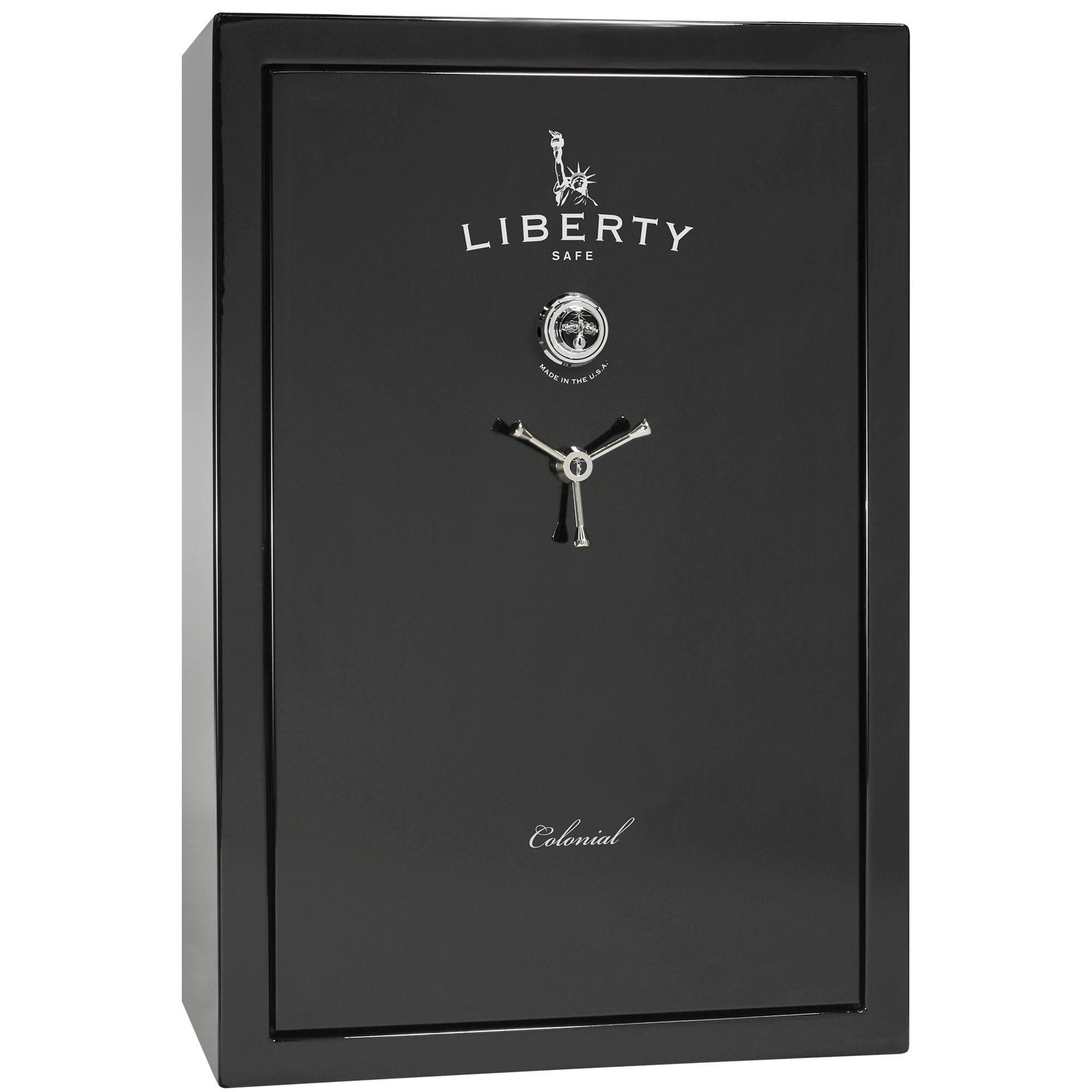 Colonial 35 | Pro Flex Interior | Level 4 Security | 75 Minute Fire Protection | Dimensions: 60.5"(H) x 42"(W) x 22"(D) | Up to 45 Long Guns | Black Gloss | Mechanical Lock - Closed