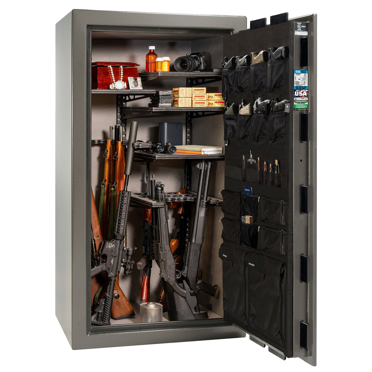 Franklin Series | Level 5 Security | 110 Minute Fire Protection | 40 | DIMENSIONS: 66.5&quot;(H) X 36&quot;(W) X 27.5&quot;(D*) | Gray Marble | ProFlex Modular Shelving - Open Door 